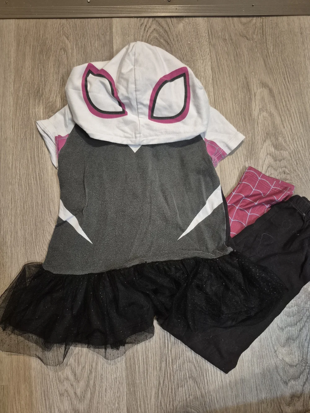 Girls 2pc Spider-Gwen Hooded Tutu Outfit